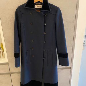 Chloe Navy and Black Pea Coat